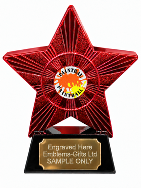 Red Superstar Paintball Splashes Resin Trophy 140 x 125mm (A3)