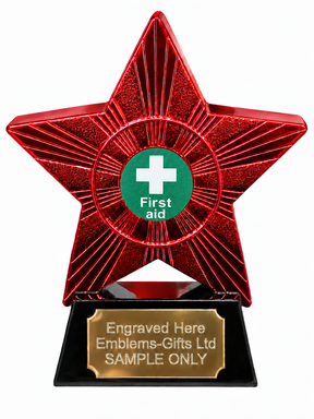 Red Superstar First Aid Resin Trophy 140 x 125mm (A3)