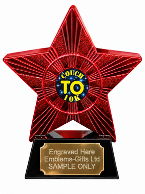 Red Superstar Couch to 10K Resin Trophy 140 x 125mm (A3)