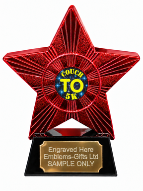 Red Superstar Couch to 5K Resin Trophy 140 x 125mm (A3)
