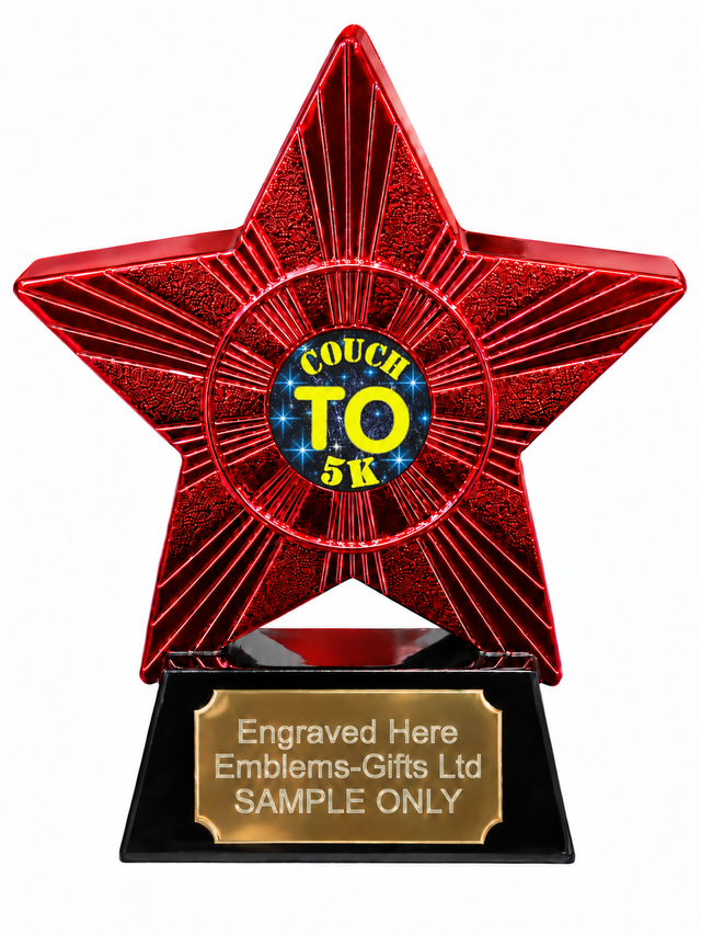 Red Superstar Couch to 5K Resin Trophy 140 x 125mm (A3)