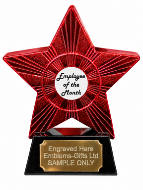 Red Superstar Employee of the Month Resin Trophy 140 x 125mm (A3)
