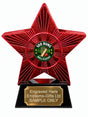 Red Superstar Cricket 100 Runs Green Resin Trophy 140 x 125mm (A30)