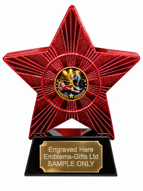 Red Superstar Boxing Knockout Resin Trophy 140 x 125mm (A31)