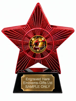 Red Superstar Female Boxer Red Gloves Resin Trophy 140 x 125mm (A31)