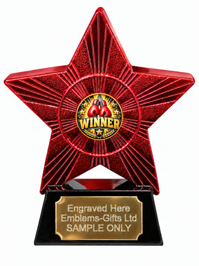 Red Superstar Boxing Gloves Winner Resin Trophy 140 x 125mm (A31)