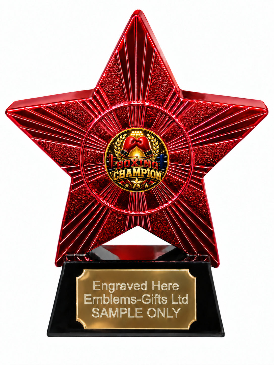 Red Superstar Boxing Champion Resin Trophy 140 x 125mm (A31)