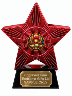 Red Superstar Boxing Champion Resin Trophy 140 x 125mm (A31)