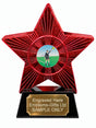 Red Superstar Football Referee Yellow Card Resin Trophy 140 x 125mm (A31)