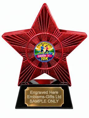 Red Superstar Mixed Couch to 10K Resin Trophy 140 x 125mm (A31)