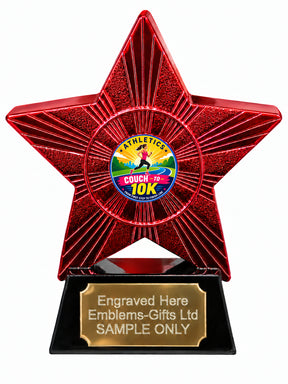 Red Superstar Female Couch to 10K Resin Trophy 140 x 125mm (A31)
