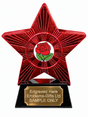 Red Superstar Red Rose Resin Trophy 140 x 125mm (A4)