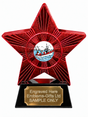 Red Superstar Sea Fishing Boat Resin Trophy 140 x 125mm (A4)
