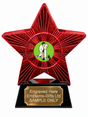 Red Superstar Male Lawn Bowler Resin Trophy 140 x 125mm (A4)
