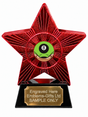 Red Superstar Pool Eight Ball Pocket Resin Trophy 140 x 125mm (A4)