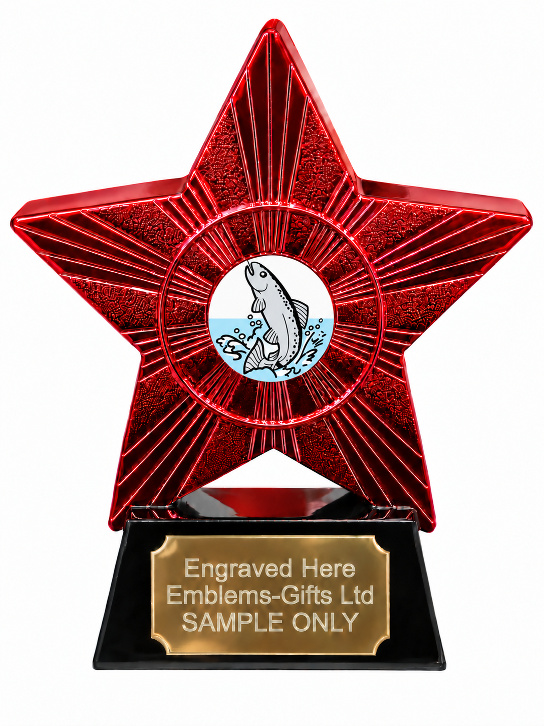 Red Superstar Leaping Fish Resin Trophy 140 x 125mm (A4)
