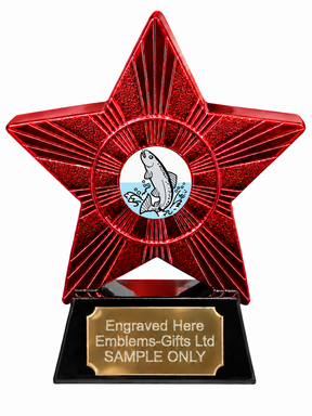 Red Superstar Leaping Fish Resin Trophy 140 x 125mm (A4)