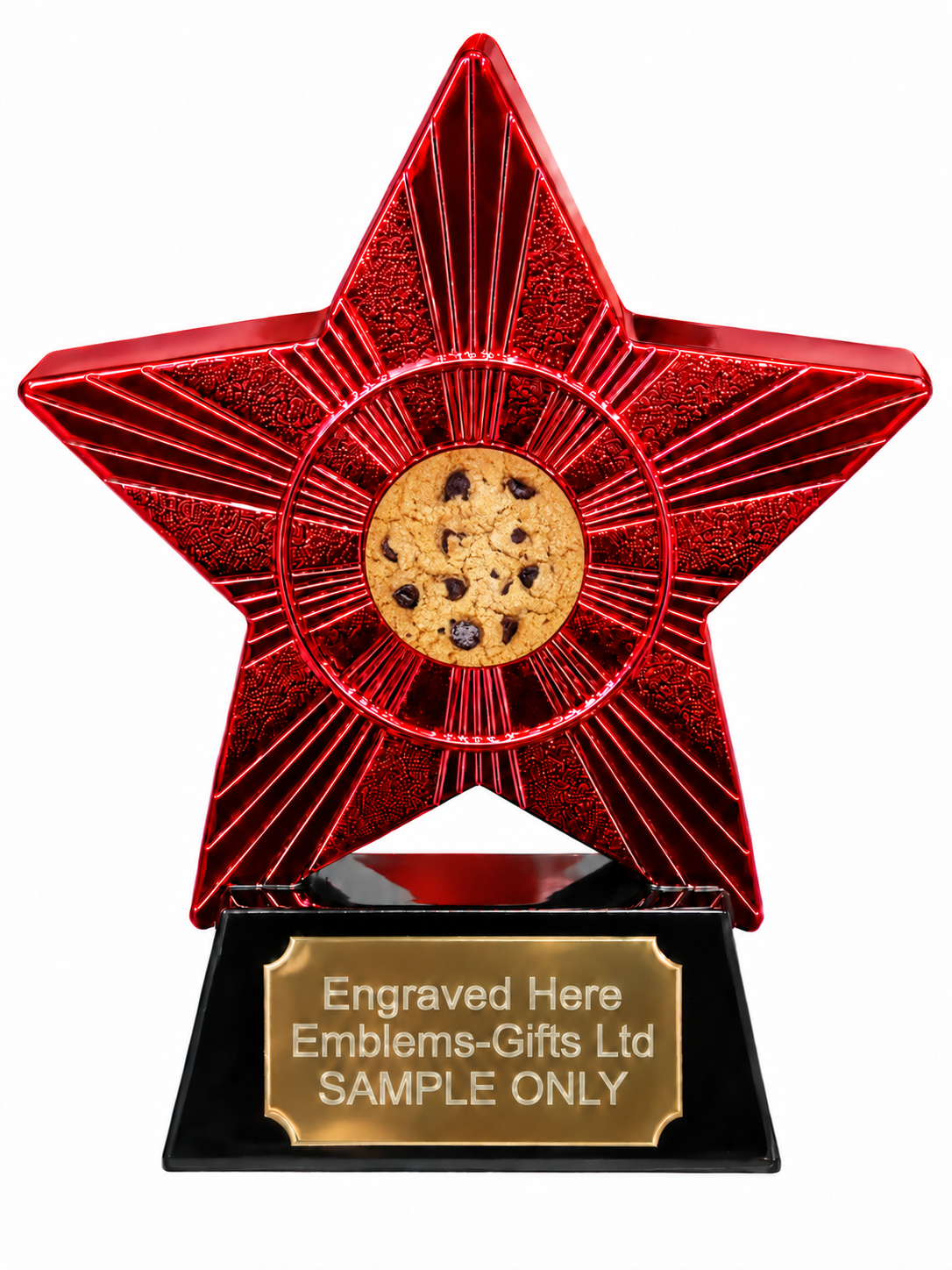 Red Superstar Chocolate Chip Cookie Resin Trophy 140 x 125mm (A4)