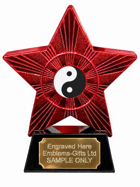 Red Superstar Yin Yang Symbol Resin Trophy 140 x 125mm (A4)