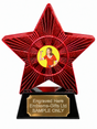 Red Superstar Female Darts Player Red Dress Resin Trophy 140 x 125mm (A4)