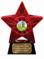 Red Superstar Irish Dancer and Harp Resin Trophy 140 x 125mm (A4)