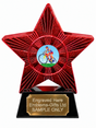 Red Superstar Mountain Bike Cyclist Resin Trophy 140 x 125mm (A4)