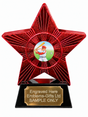 Red Superstar Baseball Batter Resin Trophy 140 x 125mm (A4)
