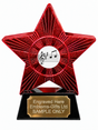 Red Superstar Music Notes and Treble Clef Resin Trophy 140 x 125mm (A4)