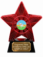 Red Superstar Female Lawn Bowler White Dress Resin Trophy 140 x 125mm (A4)