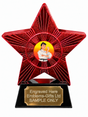 Red Superstar Female Karate Black Belt Resin Trophy 140 x 125mm (A4)