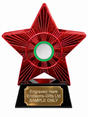 Red Superstar Golf Ball Green Background Resin Trophy 140 x 125mm (A4)