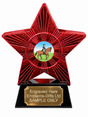 Red Superstar Dressage Horse and Rider Resin Trophy 140 x 125mm (A4)