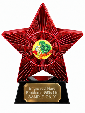 Red Superstar Vegetable Selection Resin Trophy 140 x 125mm (A4)