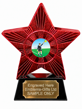 Red Superstar Football Assistant Referee Resin Trophy 140 x 125mm (A4)