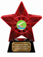 Red Superstar Male Trampolinist Resin Trophy 140 x 125mm (A4)