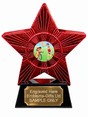 Red Superstar Triathlon Swim Cycle Run Red Kit Resin Trophy 140 x 125mm (A4)