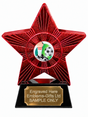 Red Superstar Football Boot and Ball Resin Trophy 140 x 125mm (A4)