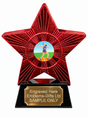 Red Superstar Male Shot Put Athlete Resin Trophy 140 x 125mm (A4)