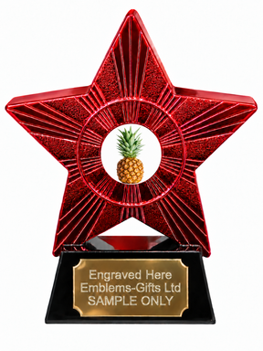 Red Superstar Pineapple Resin Trophy 140 x 125mm (A4)