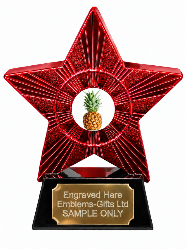 Red Superstar Pineapple Resin Trophy 140 x 125mm (A4)