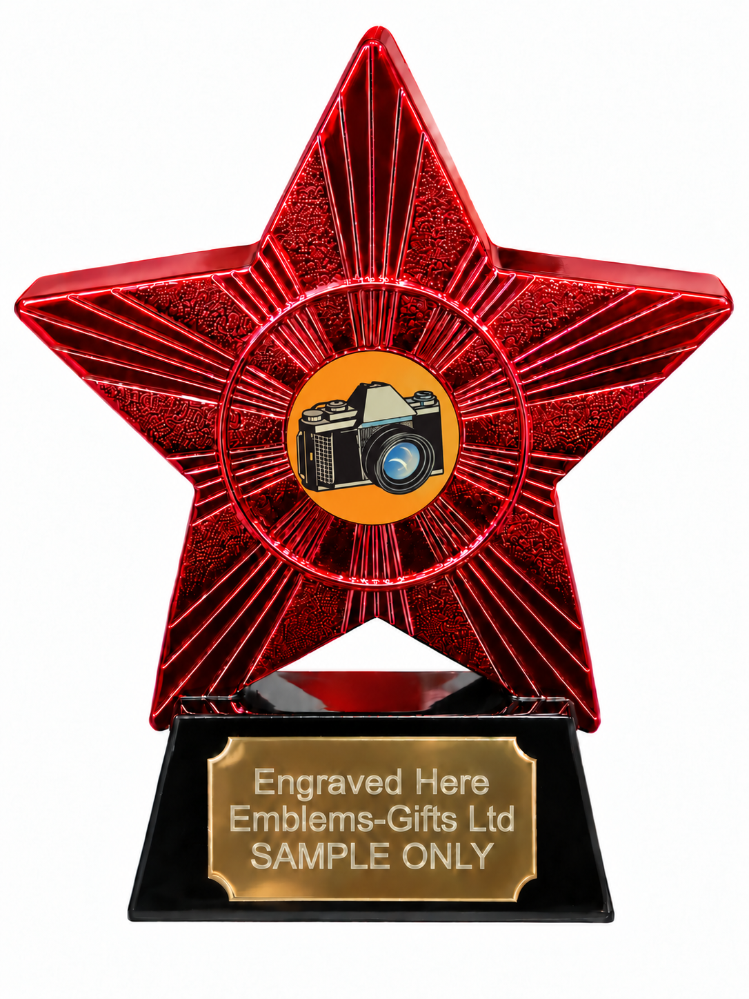 Red Superstar Photography Camera Resin Trophy 140 x 125mm (A4)