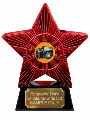 Red Superstar Photography Camera Resin Trophy 140 x 125mm (A4)