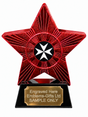 Red Superstar White Maltese Cross Resin Trophy 140 x 125mm (A5)