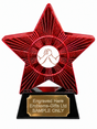 Red Superstar Arm Wrestling Line Art Resin Trophy 140 x 125mm (A5)