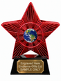 Red Superstar Planet Earth Resin Trophy 140 x 125mm (A5)