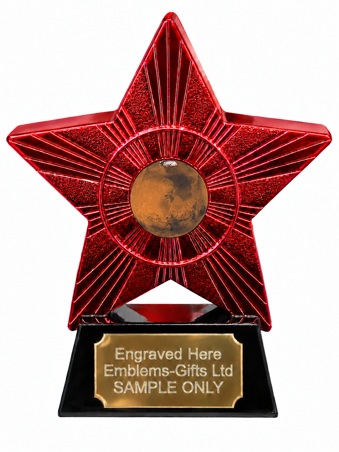 Red Superstar Planet Mars Resin Trophy 140 x 125mm (A5)