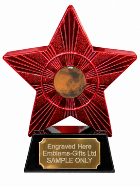 Red Superstar Planet Mars Resin Trophy 140 x 125mm (A5)