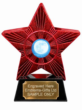 Red Superstar Full Moon Resin Trophy 140 x 125mm (A5)