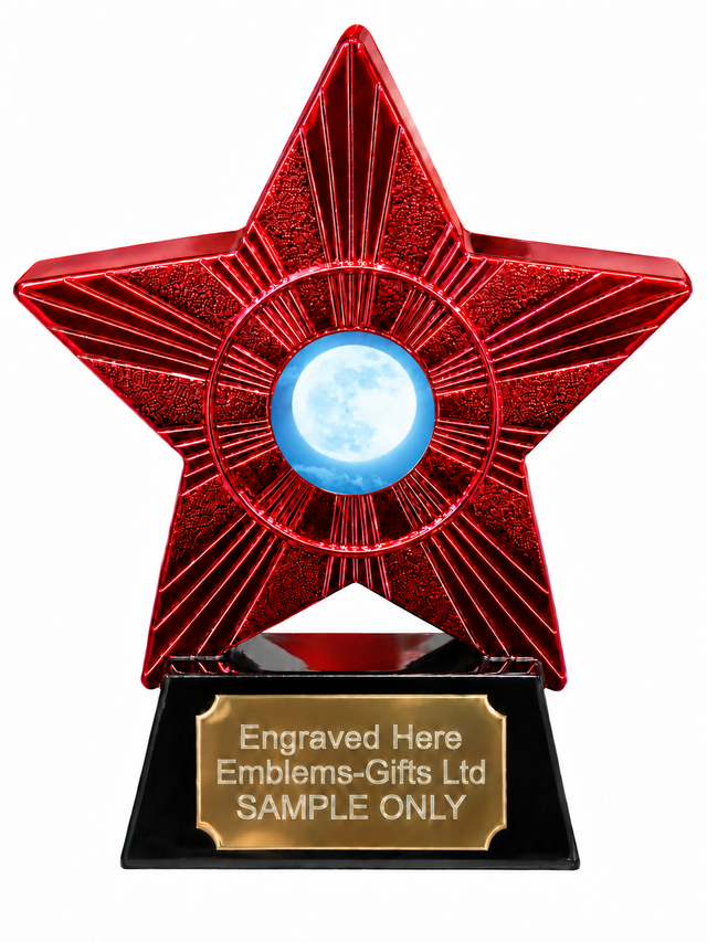 Red Superstar Full Moon Resin Trophy 140 x 125mm (A5)