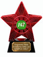Red Superstar Snooker 147 trophy with original centre design in the small inner circle